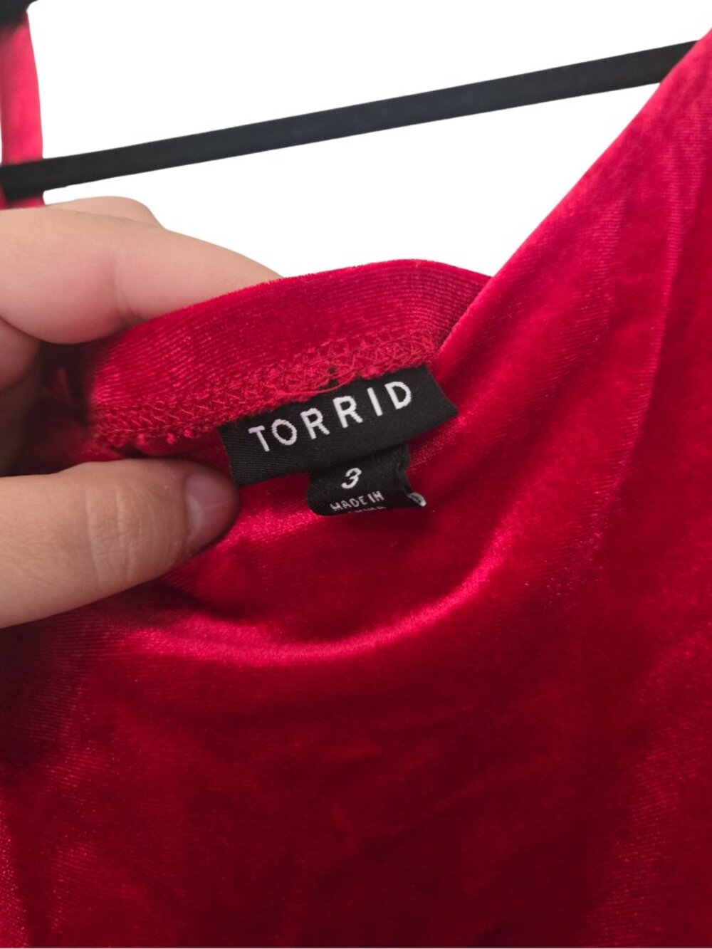 Torrid - Red Velvet Wide Leg Jumpsuit - 3X - Picture 4 of 5